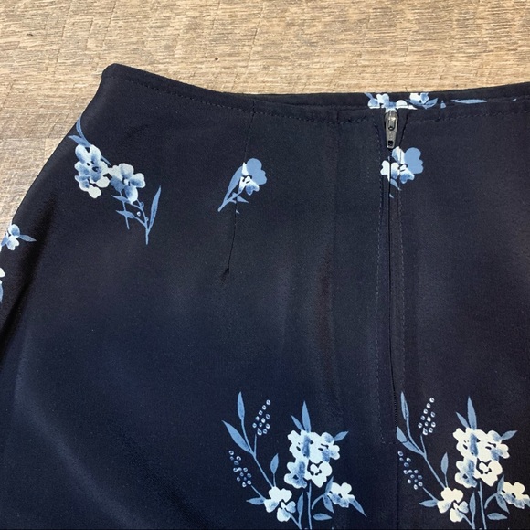 Navy Blue Floral A-line Skirt by Fairweather Petites - Picture 5 of 5